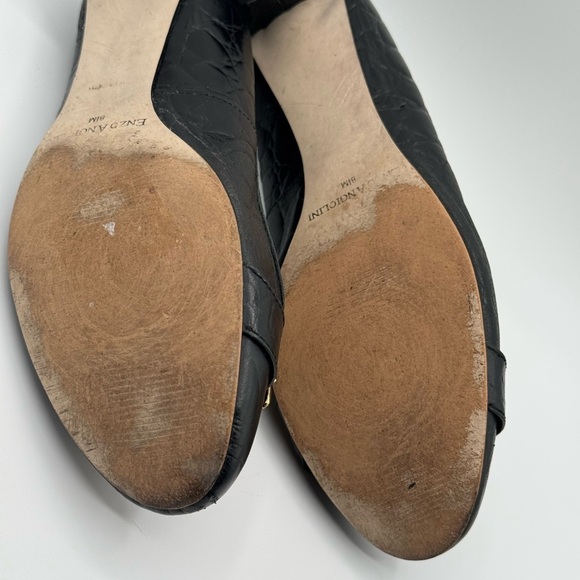 Enzo Angiolini size 8.5 Black Leather Women's Shoes with Gold Accents - Picture 7 of 11